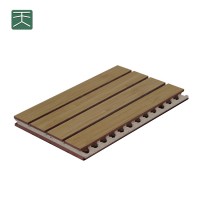 Tiange Banquet Hall Eco Sound Absorb Grooved Acoustic Board Gypsum Wood Sound Absorbing Panel For Acoustic